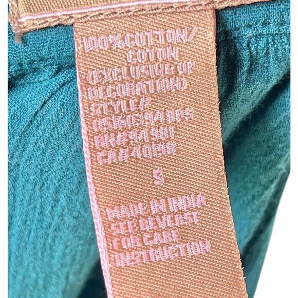 XXI Women’s size Smalll Teal Blue Green Cotton Skirt Silver Trim Side Zipper - Picture 7 of 11